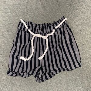 Forever 21 Black and White Striped High Waist Shorts